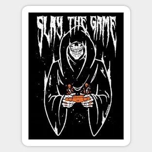 Slay the Game Gothic White Grim Reaper Gamer Sticker